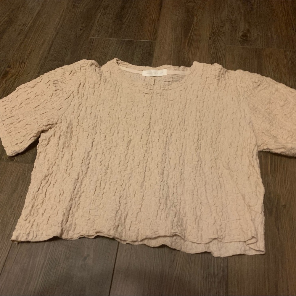 Boxy Crop Blouse with Short Sleeves